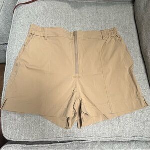 Tan High-Waisted Shorts